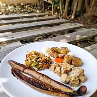 Tofu com puré e esparregado de couve toscana