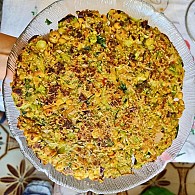 Feijão e cogumelos com couve e arroz branco