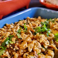 Hambúrguer com arroz de cenoura