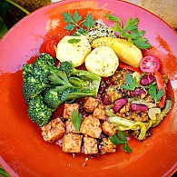 Legumes da Horta com arroz de tomate